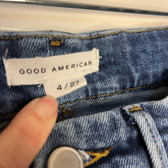 Good American Blue Straight Leg Jeans - Picture 3 of 4